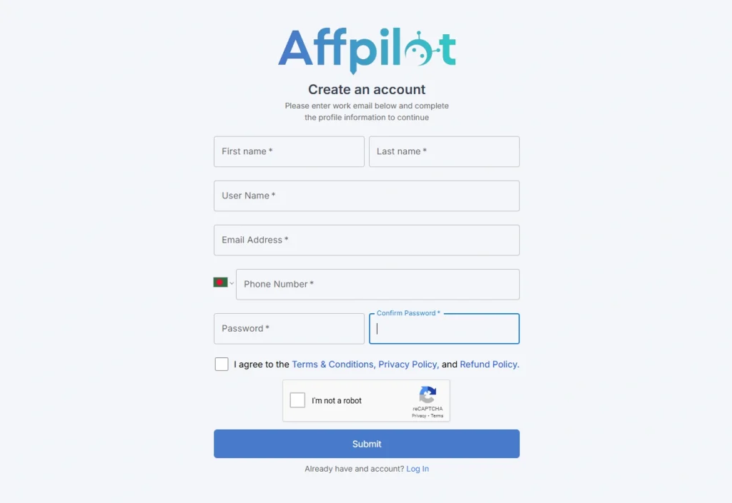 affpilot sign up